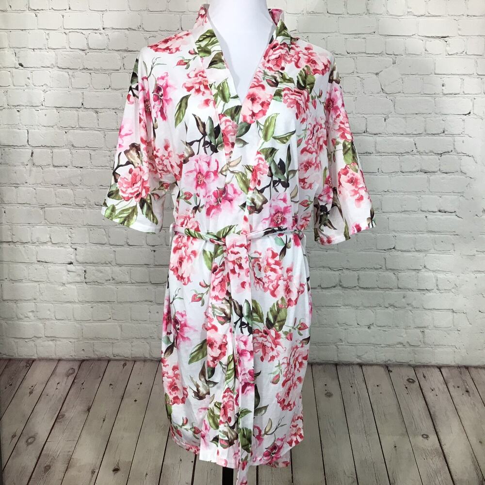 Show Me Your Mumu Floral Belted Robe Garden of Blooms One Size Pink Green